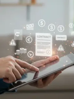 Person carefully reviewing US free trial terms and conditions on a tablet to avoid hidden costs in 2025.
