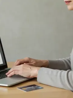 Person meticulously reviewing free trial terms on a tablet