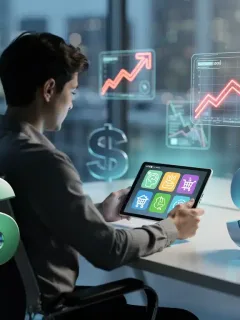 Tablet showing subscription apps and significant cost savings