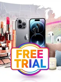 Collage of free lifestyle product trials available in the US for 2026, featuring diverse items.