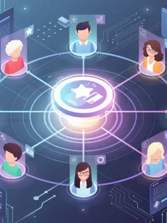 Futuristic digital network illustrating personalized loyalty programs