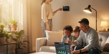 Smart home technology for energy efficiency in modern living room