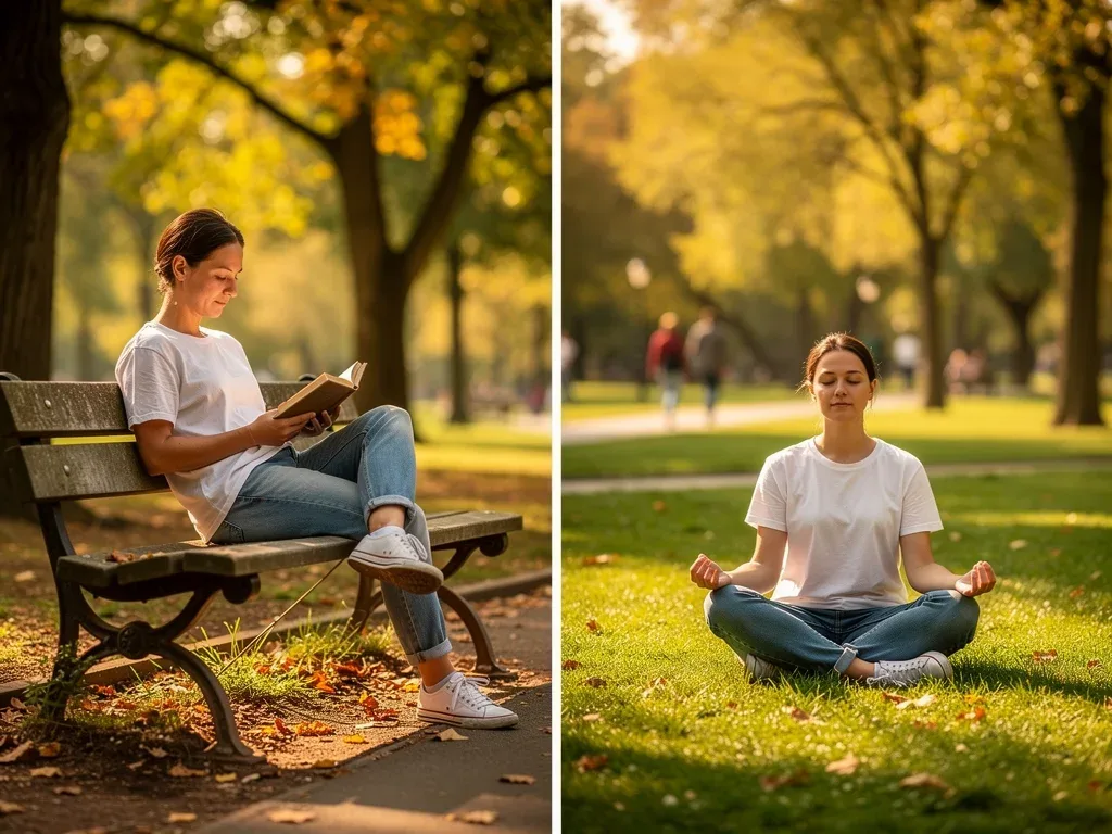 Person enjoying leisure without spending, financial freedom