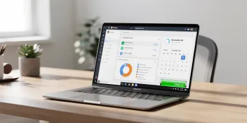 Modern laptop with full battery icon, ideal for remote work productivity