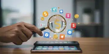 Person discovering hidden savings on phone with magnifying glass