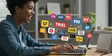 Person optimizing 3-month free trials on a laptop in 2025