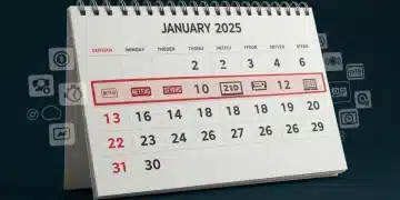 Calendar showing January 2025 with highlighted dates for expiring free trials, featuring various service icons.