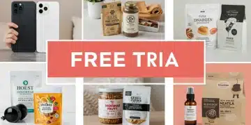 Vibrant collage of subscription box items from new free trial lifestyle subscriptions launched in late 2025, emphasizing discovery and modern living.