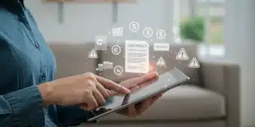 Person carefully reviewing US free trial terms and conditions on a tablet to avoid hidden costs in 2025.