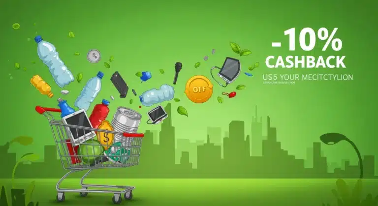 Recycle for Rewards program graphic with cashback