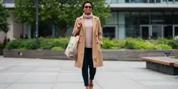 Woman confidently showcasing smart fashion choices, embodying budget-friendly style
