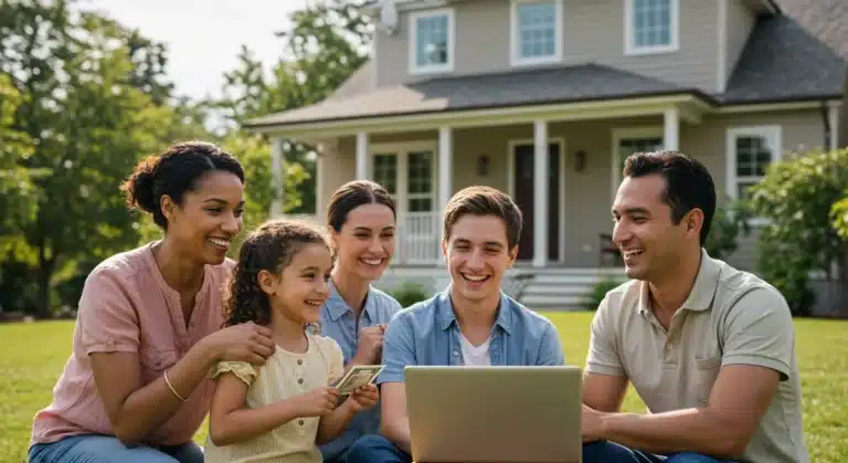 Family engaging in smart swapping, reducing household costs