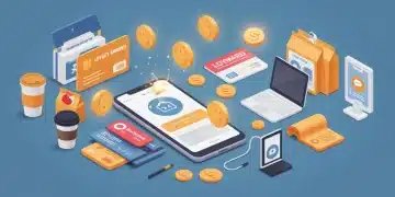 Illustration of loyalty cards and rewards app for maximizing purchases