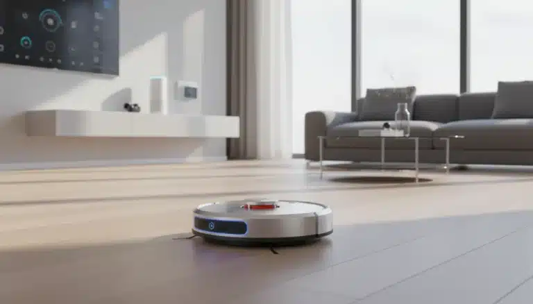 Advanced robot vacuum cleaning a modern US home in 2026