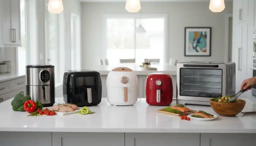 Expert review of the top 5 air fryers for healthy cooking in American kitchens, 2026 edition, showcasing various models.