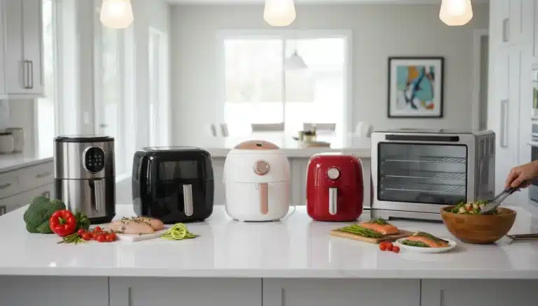 Expert review of the top 5 air fryers for healthy cooking in American kitchens, 2026 edition, showcasing various models.