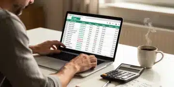 Detailed budget spreadsheet on laptop for 2026 lifestyle overhaul