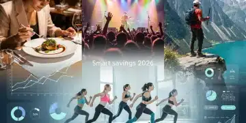 Vibrant collage showing diverse lifestyle experiences with overlaid financial graphics, representing smart savings for 2026.