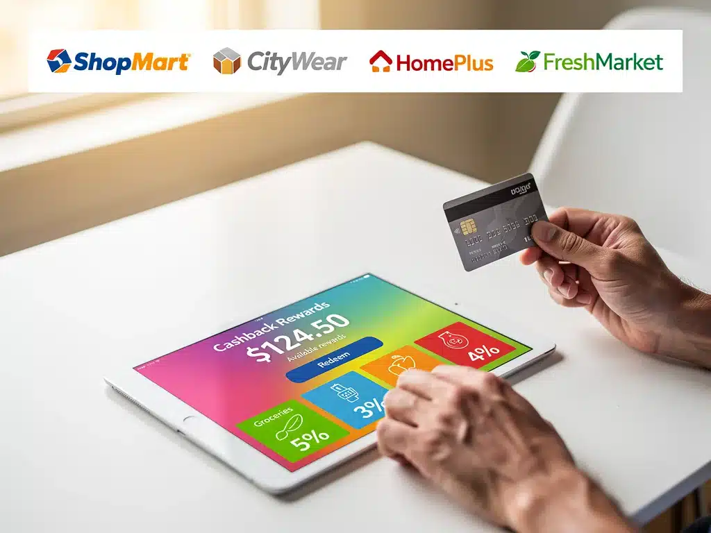 Person using a cashback rewards app on a tablet to maximize shopping savings.