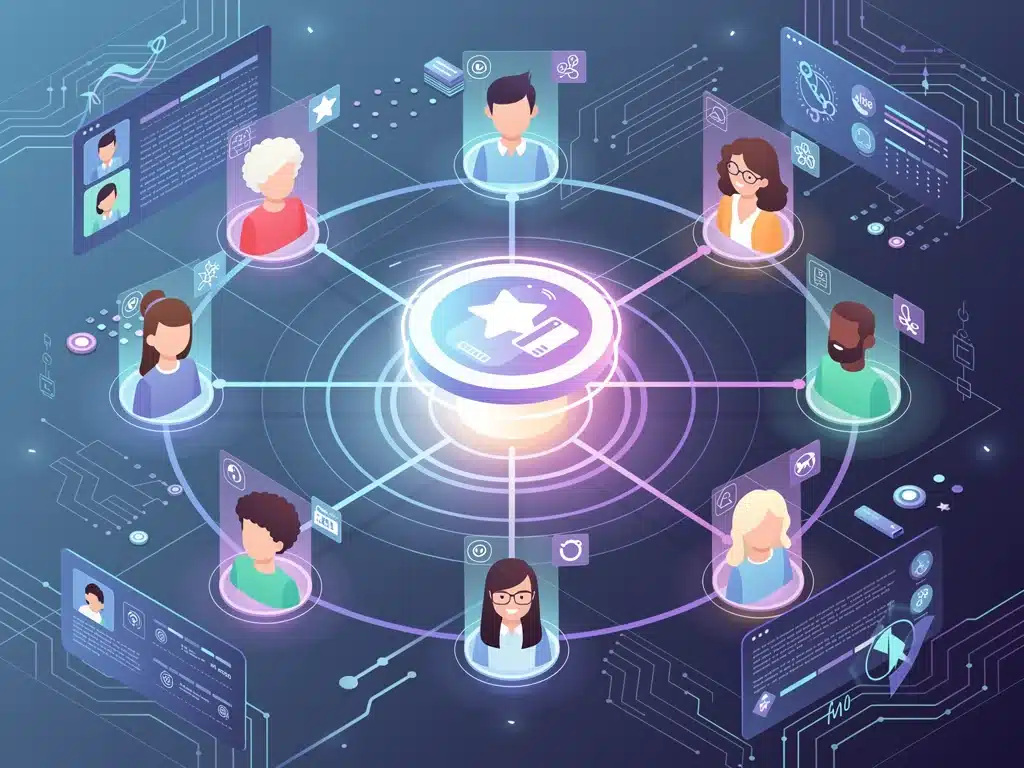 Futuristic digital network illustrating personalized loyalty programs